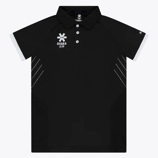 Polo de match Noir Junior Osaka Floqué